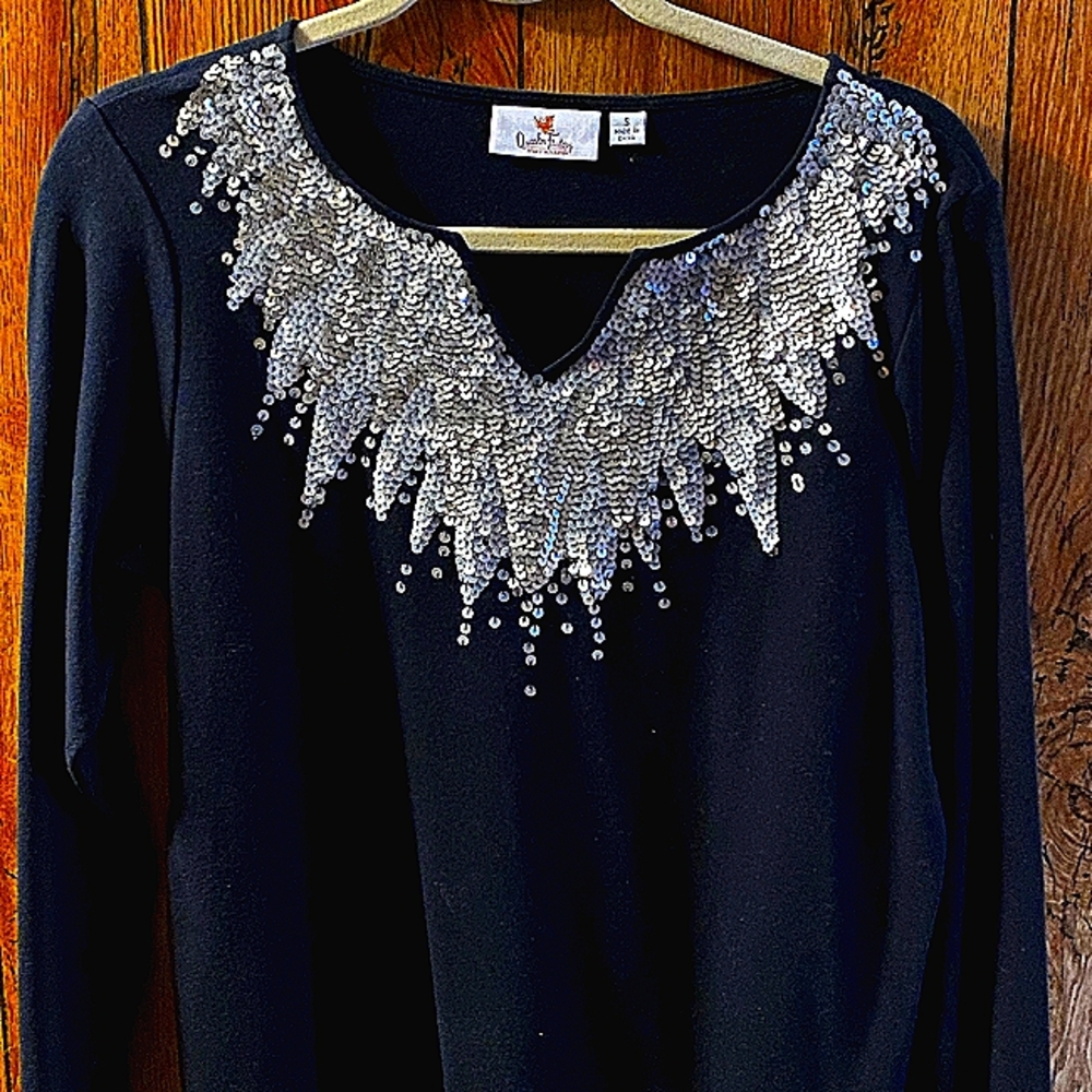 Black, Sparkly shirt. Size Small. Excellent condition. Never worn